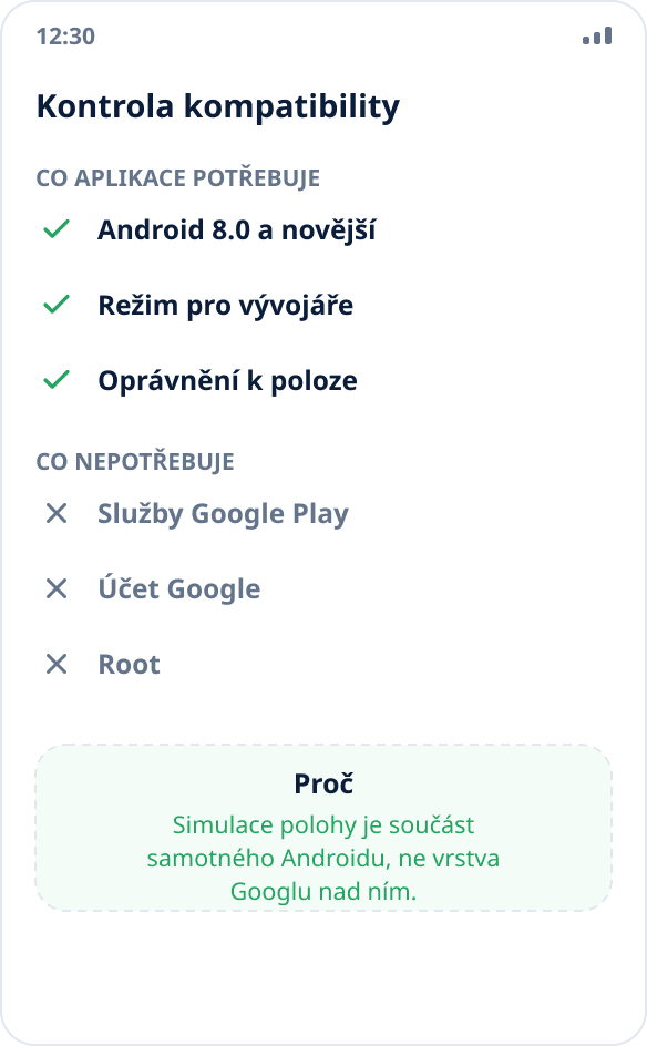 Instalace Mock Location na Huawei bez služeb Google: aplikace funguje přes vestavěný mechanismus Androidu