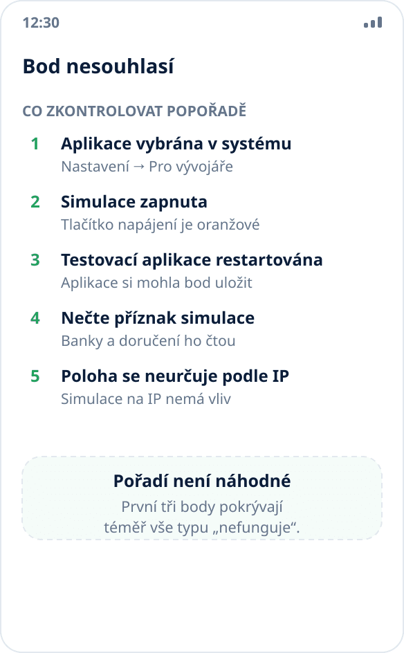 Aplikace ukazuje skutečnou polohu místo simulované: seznam příčin ke kontrole