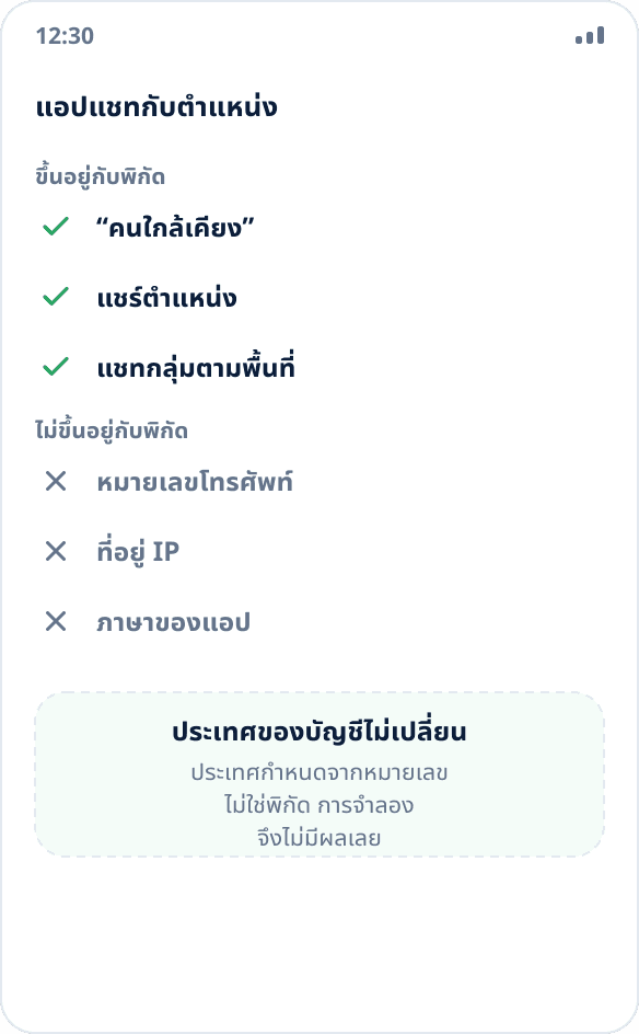 อะไรในแอปแชทขึ้นอยู่กับพิกัดและอะไรไม่ขึ้นอยู่: คนใกล้เคียงและการแชร์ตำแหน่งขึ้นอยู่ ส่วนหมายเลขโทรศัพท์และ IP ไม่ขึ้นอยู่