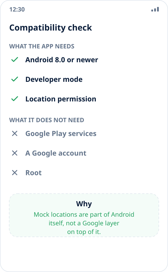 Installing Mock Location on Huawei without Google services: the app works through Android's built-in mechanism