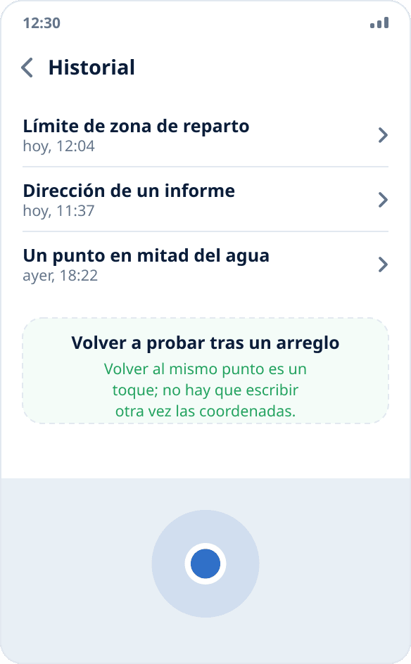 Historial de inicios en Mock Location: puedes volver a un punto de una prueba anterior con un toque