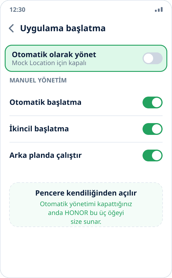 HONOR'da uygulama başlatma yönetimi: otomatik başlatma, ikincil başlatma ve arka planda çalışma açık manuel mod