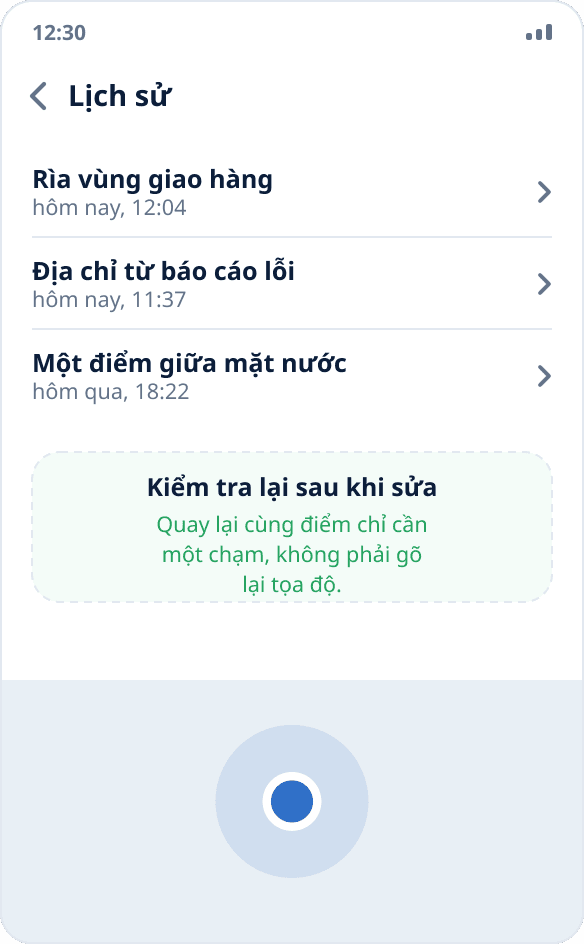 Lịch sử giả lập trong Mock Location: có thể quay lại điểm của lần chạy trước bằng một chạm